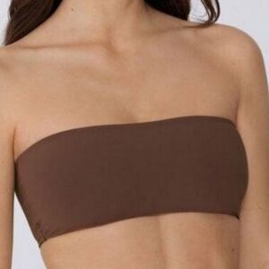 Tezenis Bandeau Bra Top Caramel Brown Strapless S/M NWT